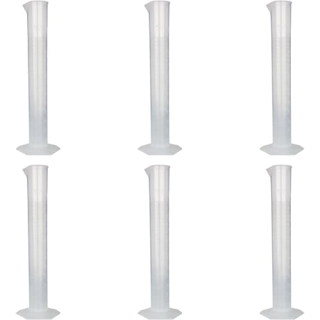 Polypropylene Graduated Cylinder with Hex Base, 250ml Capacity, Pack of 6 by Go Science Crazy