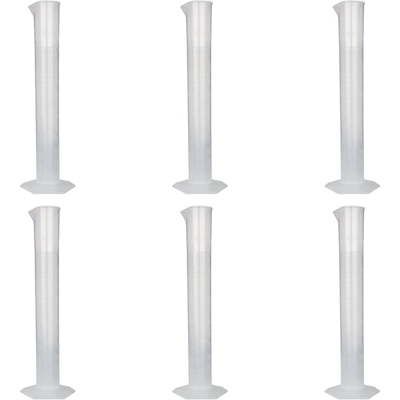 Polypropylene Graduated Cylinder with Hex Base, 250ml Capacity, Pack of 6 by Go Science Crazy