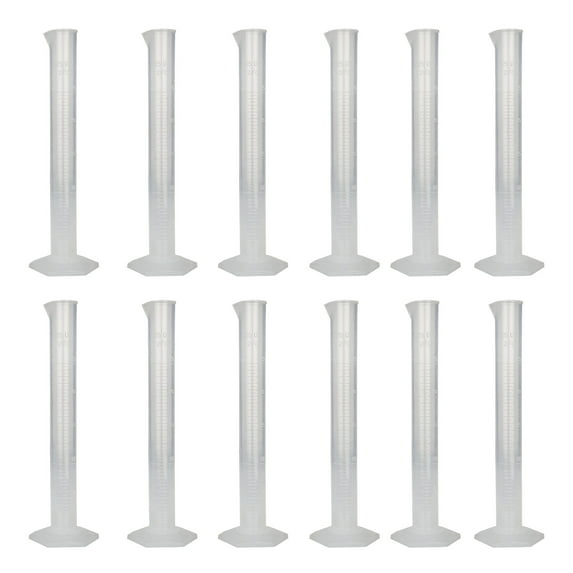 Polypropylene Graduated Cylinder with Hex Base, 25ml Capacity, Pack of 12 by Go Science Crazy