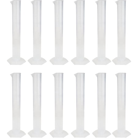 Polypropylene Graduated Cylinder with Hex Base, 50ml Capacity, Pack of 12 by Go Science Crazy