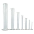 thumbnail image 1 of Polypropylene Graduated Cylinder with Hex Base Set - One Each 10ml, 25ml, 50ml, 100ml, 250ml, 500ml, and 1000ml by Go Science Crazy, 1 of 1