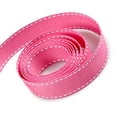 thumbnail image 1 of Polypropylene Grosgrain Ribbon, 0.375in x 100 yards, Pink with White Stitches For Crafts, Hair Bows, Gifts, and More, 1 of 2