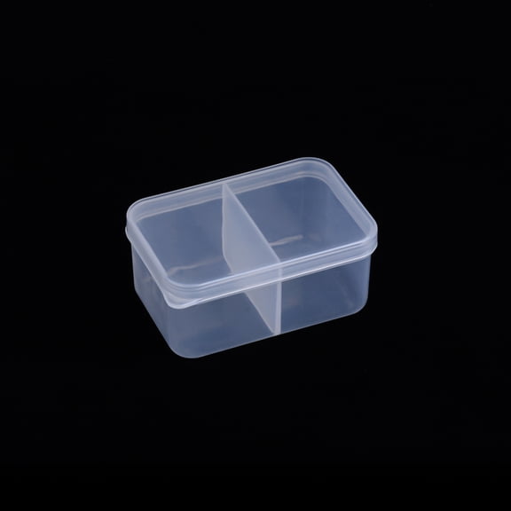 Polypropylene(PP) Bead Storage Container 2 Compartment Organizer Boxes with Lid Rectangle Clear 8.7x5.8x4cm compartment: 5.3x4x3.7cm DIY