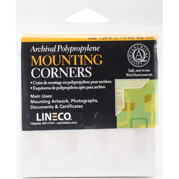 Polypropylene Photo Mounting Corners 256/Pkg-Clear Full View 1.25"