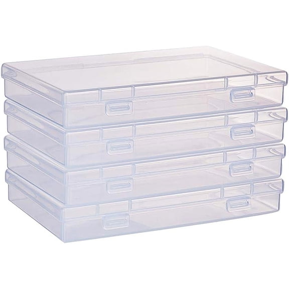 Polypropylene Plastic Bead Storage Containers Rectangle Clear 17x10.5x2.6cm