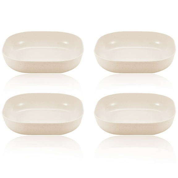 Polypropylene Plastic Dishwasher Safe good For On The Go or At Home Dining Plates with Deep Sidesecru