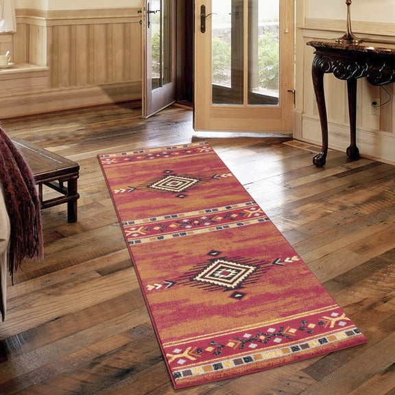 Polypropylene Red Rug - Resistant to Stains, Ideal for Home Decor