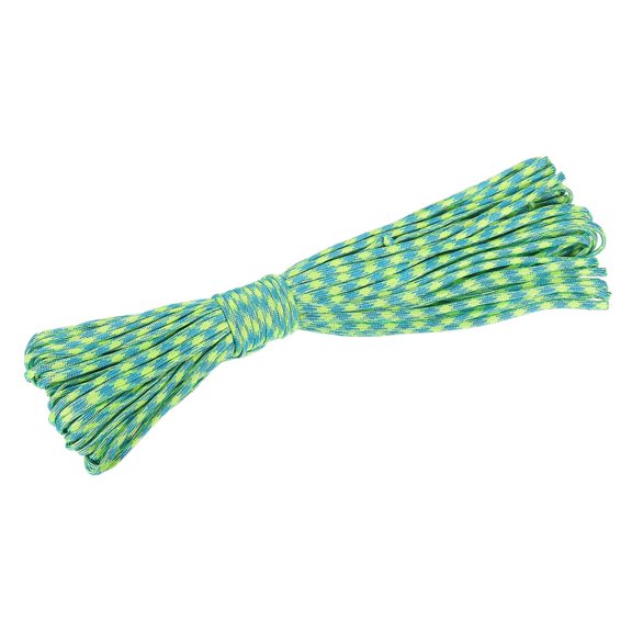 Polypropylene Rope Braid Cord 100ft/30M 7-Strand Core 0.2"(5mm) Dia Fluorescent Yellow and Blue
