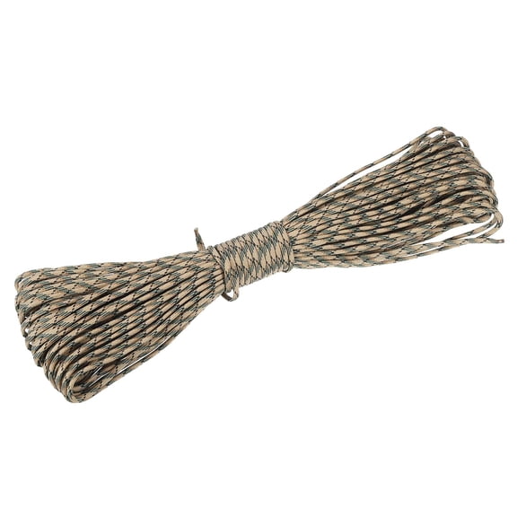 Polypropylene Rope Braid Cord 100ft/30M 7-Strand Core 0.2"(5mm) Dia Light Brown and Green