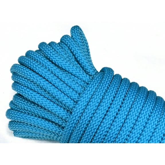 Polypropylene Rope - Heavy Duty, All Purpose, Durable, USA Made Utility Cord Tie Down Rope - Indoor Outdoor, Camping, Pull, Barricade - Aqua - 1/4 in x 50 Foot Coil