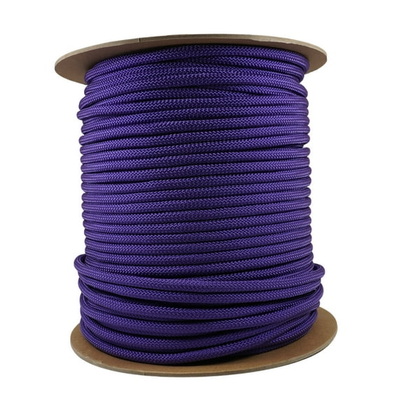 Polypropylene Rope - Heavy Duty, All Purpose, Durable, USA Made Utility Cord Tie Down Rope - Indoor Outdoor, Camping, Pull, Barricade - Purple - 3/8 in x 600 Foot Spool