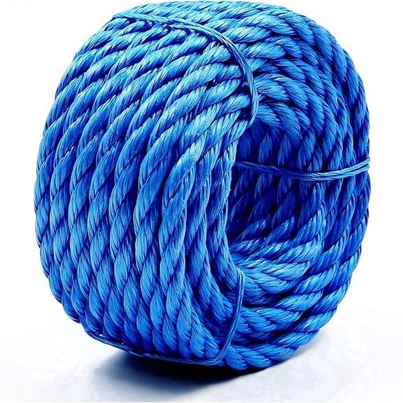 Polypropylene Rope Weather-Resistant & Waterproof, Durable, Heavy Duty Rope for Pool, Marine, Camping, General Household Tasks, Construction and Rigging (Blue, 5/16in X 32FT)