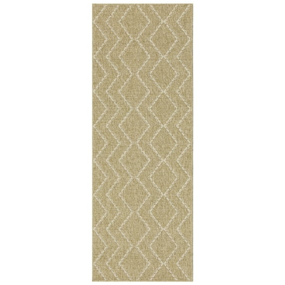 Polypropylene Rug For All Areas - 2 Ft. 7 In. X 3 Modern Design, , Stain Area 2.58 7.25 Neutral Colored, Polypropylene,
