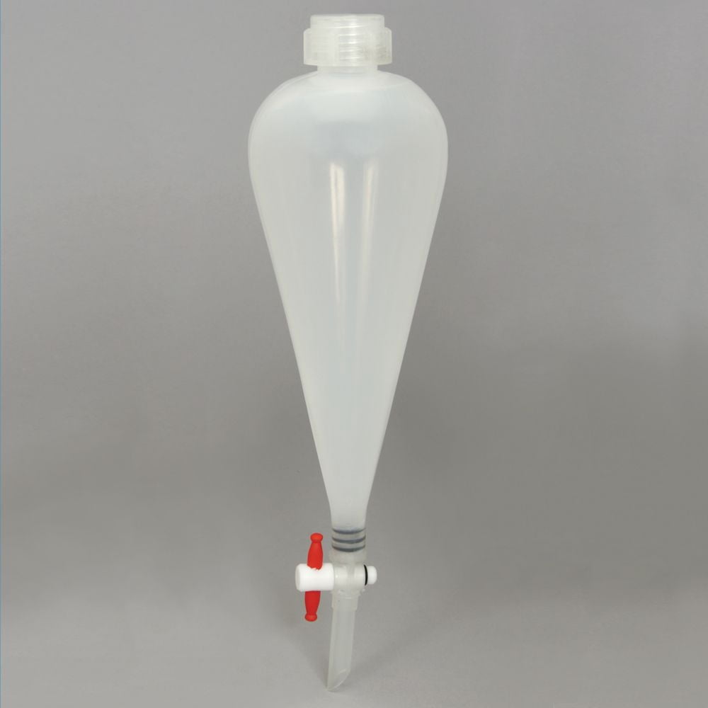 Polypropylene Separatory Funnel 500 ML - Pear Shape With PTFE Stopcock