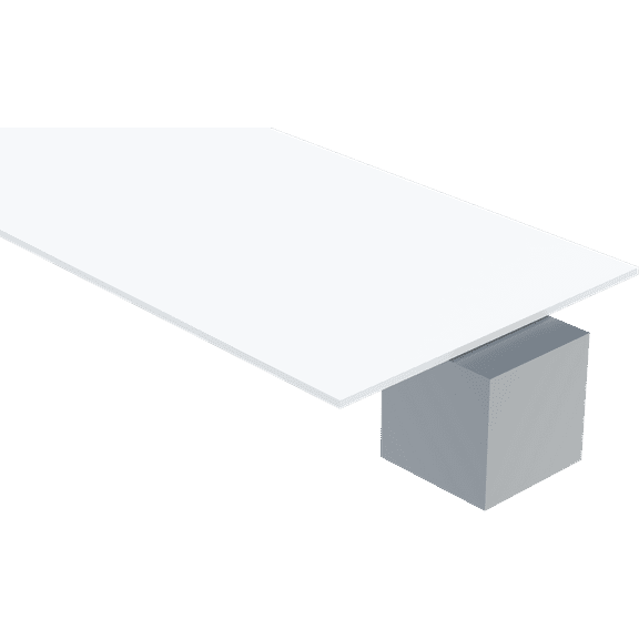 Polypropylene Sheet, White, 3/8" (0.375") Thick, 12" W x 12" L