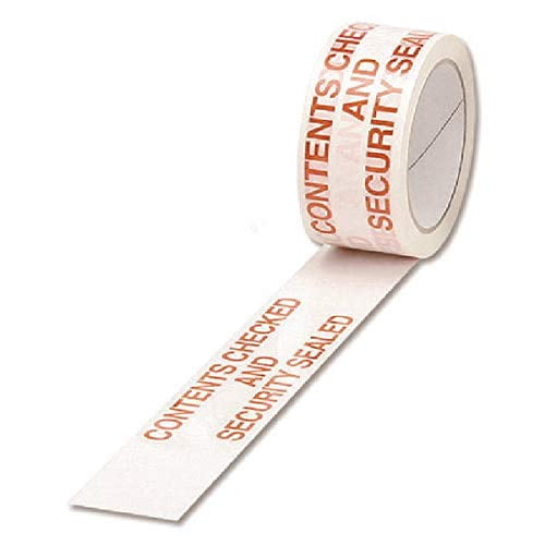 Polypropylene Tape Printed Contents Checked 50mmx66m White Red