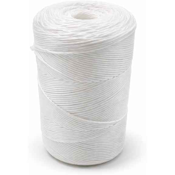 Polypropylene Twine - 5/64" Thick, 1467 Feet Long for Bundling, Packaging, Gardening and More, White, TSX0165