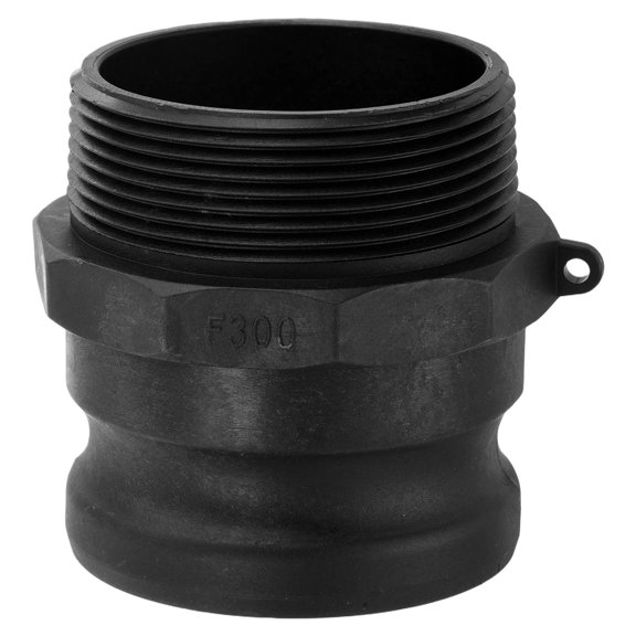 Polypropylene Type F Cam Groove Fitting, 3"x3" Male NPT Cam and Groove Hose Fitting Cam Lock Adapter, Cam Lock Coupling Quick Conversion Connector for Fluid Transfer, Black