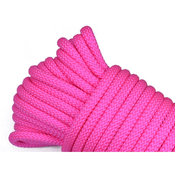 Polypropylene Utility Rope -1/4" - 50 Feet - Neon Pink