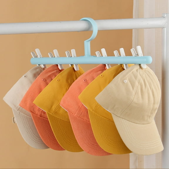 Polypropylene Windproof Sock Clips Hanger, Gray Orange Blue, 15.6x5.12x0.79in, 6 Clips, 360° Swivel Hook for Drying Underwear Socks