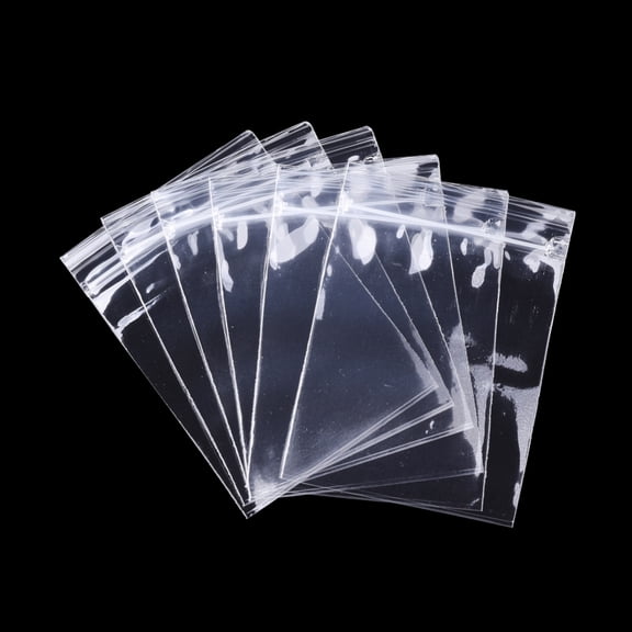 Polypropylene Zip Top Bags Top Seal Resealable Bags Self Seal Bag Rectangle Clear 9.8x7cm Unilateral Thickness: 2 Mil(0.05mm) for DIY