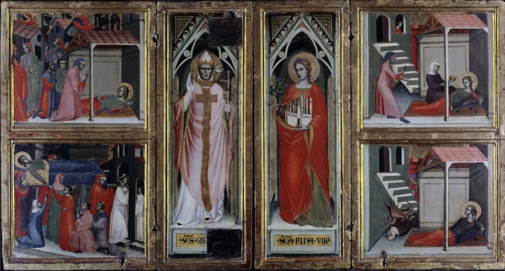 Polyptych Of San Gregorio Canvas Art - (24 x 18)
