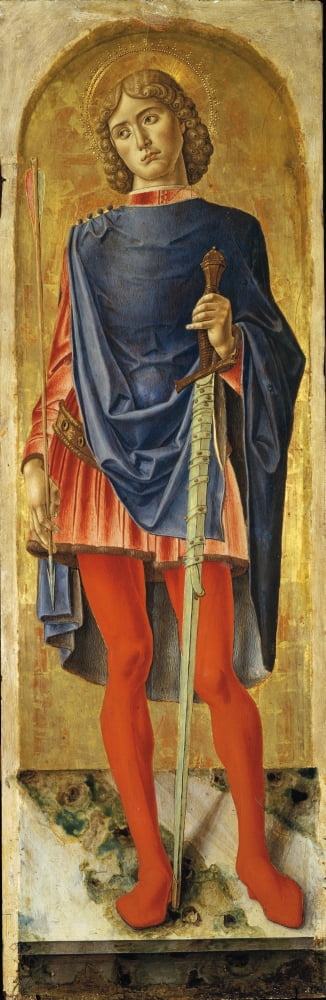 Polyptych With St Ambrose Blessing Canvas Art - (24 x 36)