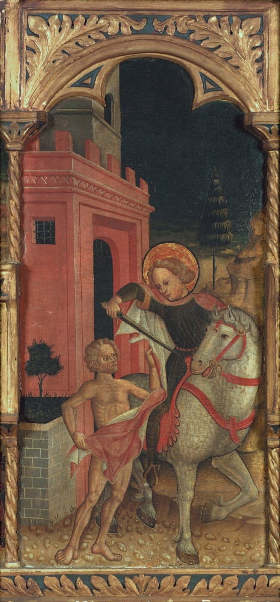 Polyptych With Stories Of St Martin Canvas Art - (24 x 36)