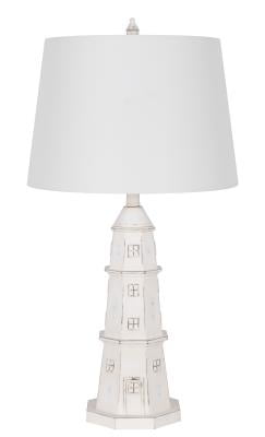 Cooper Ridge Polyresin 25" Table Lamp with Linen Shade, Blue & Brown (Set of 2)