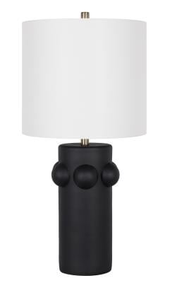 Cooper Ridge Polyresin 30" Table Lamp with Linen Shade, Black
