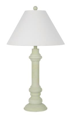 Cooper Ridge Polyresin 30" Table Lamp with Linen Shade, Matte Green (Set of 2)