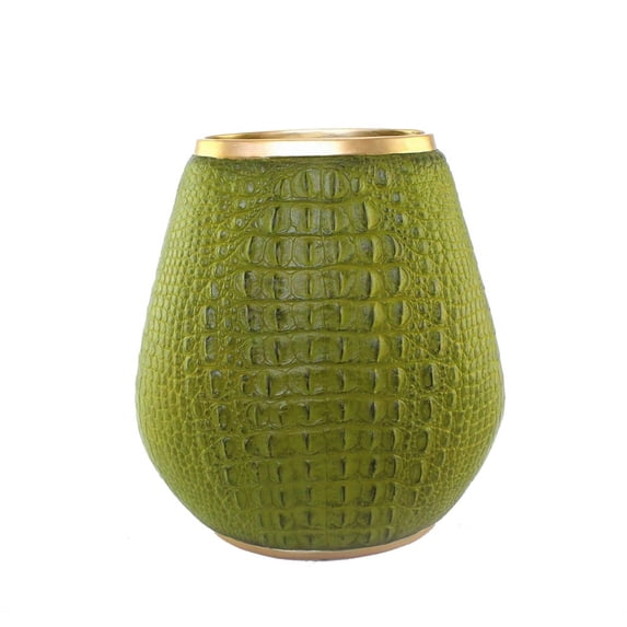 Polyresin Accent Alligator Skin Vase, Light Green