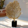 thumbnail image 1 of Polyresin Decorative Coral Gold Finish Black Wooden Base Home Decoration for Living Room Bedroom Study Room Kitchen Office Classic Wood Decor Beautiful Home Decor Gift, 1 of 8