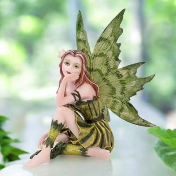 Polyresin Fairy Contemplating Life Figurine, Fairy Tale Decor, Gift for Her