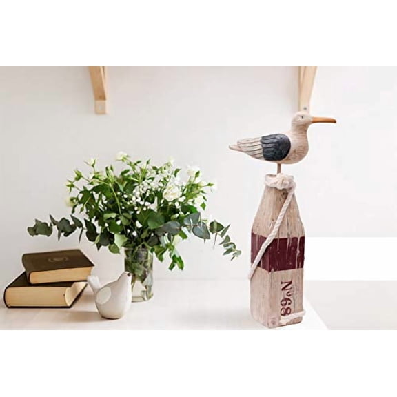 Polyresin Seagull Statue Nautical Garden Home Decor Coastal Ornaments Beach Themed Wall Art Indoor Outdoor Christmas Decorations Large