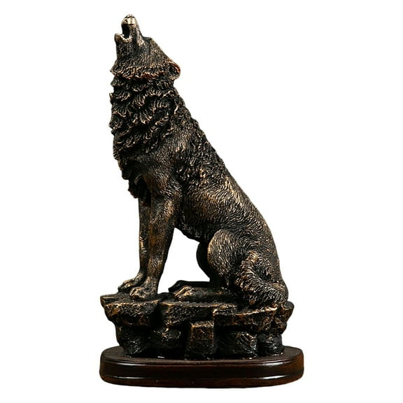 Polyresin Wolf Figurine Desk Creative Animal Statue for Gift Restaurant Yard