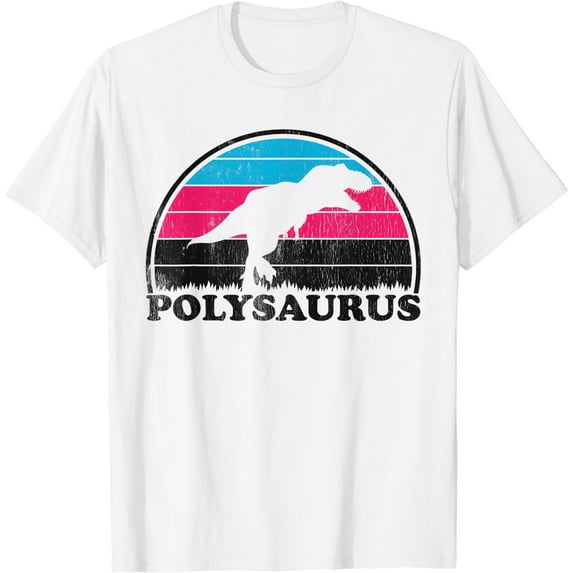 Polysaurus - Polyamory Flag Colors - Polyamorous T-Shirt