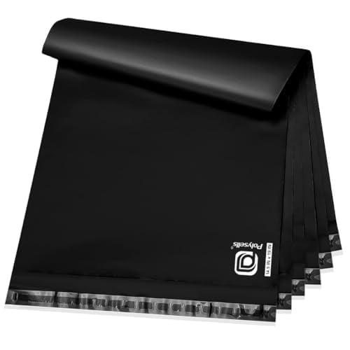Polysells 19x24 inch Poly Mailers Shipping Envelopes, Postal Mailing Bags, 200 Pcs, Black