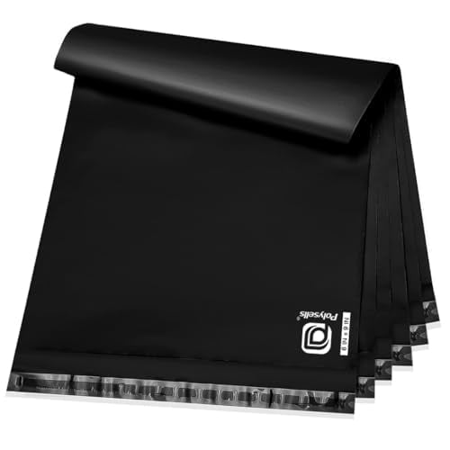 Polysells 6x9 inch Poly Mailers Shipping Envelopes, Postal Mailing Bags, 100 Pcs, Black
