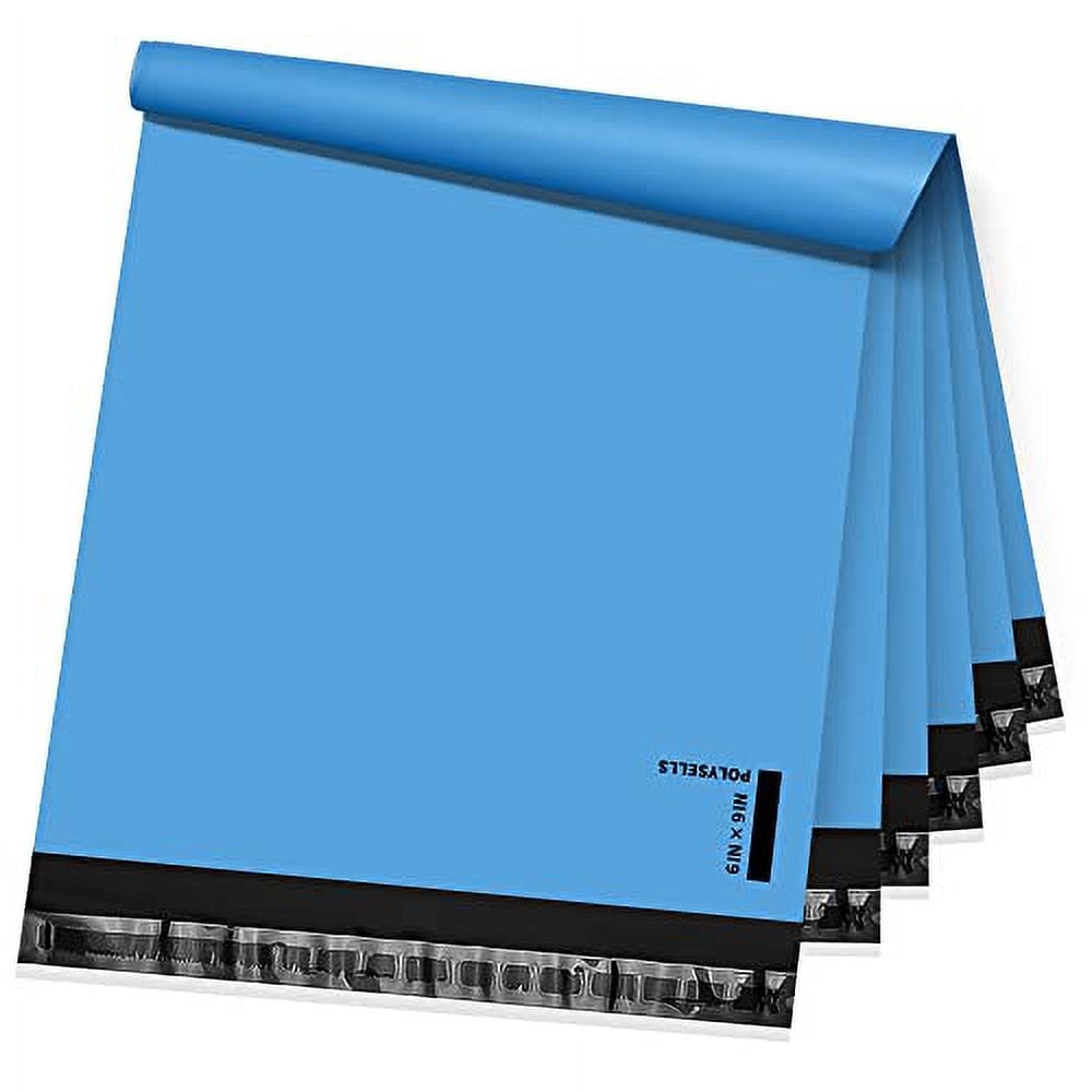 Polysells 6x9 inch Poly Mailers Shipping Envelopes, Postal Mailing Bags, 100 Pcs, Blue