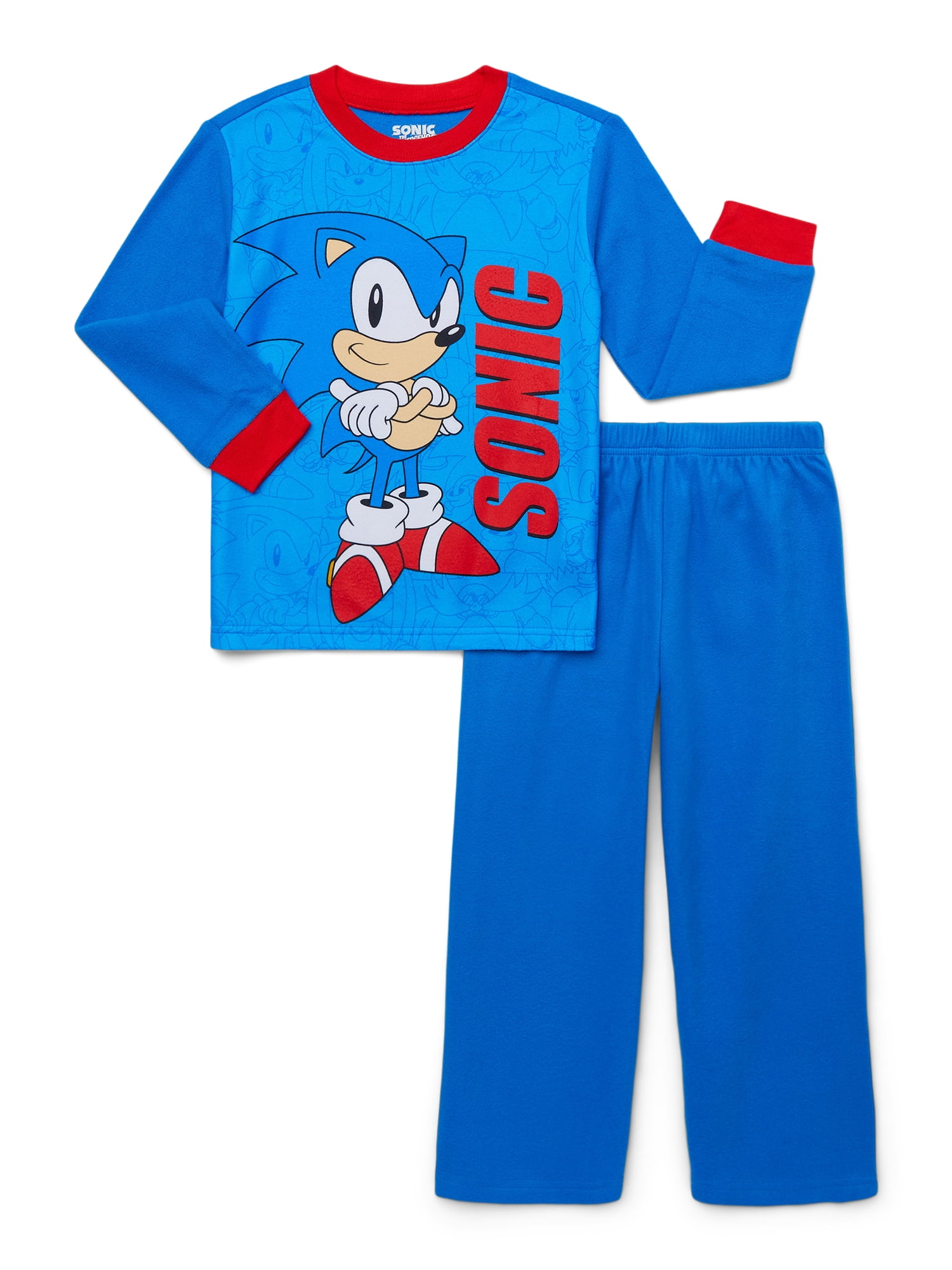 Sonic the Hedgehog Boys Long Sleeve Top and Pants Pajama Set 2 Piece Sizes 4 12 Walmart