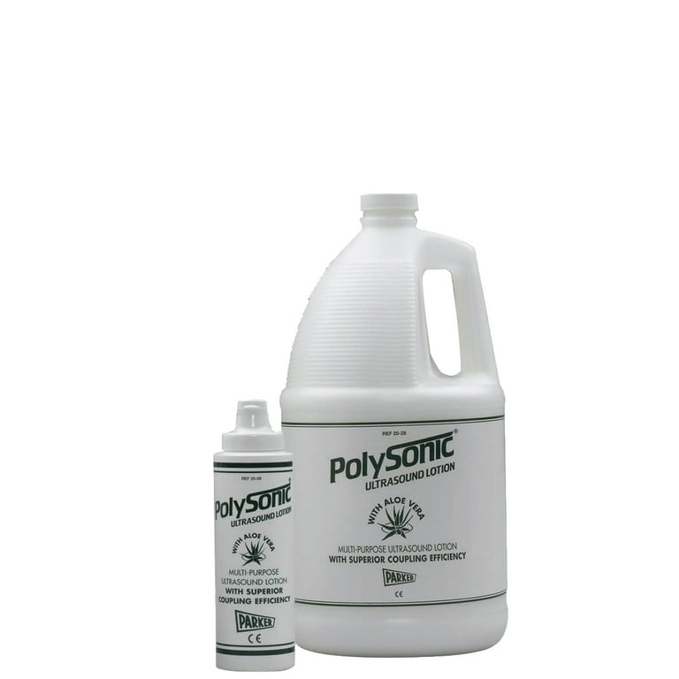 Polysonic ultrasound lotion with aloe vera, 1 gallon with refillable dispenser bottle (Dispenser pump not included) - 4 units Polysonic ultrasound lotion with aloe vera, 1 gallon with refillable dispenser bottle (Dispenser pump not included) - 4 units