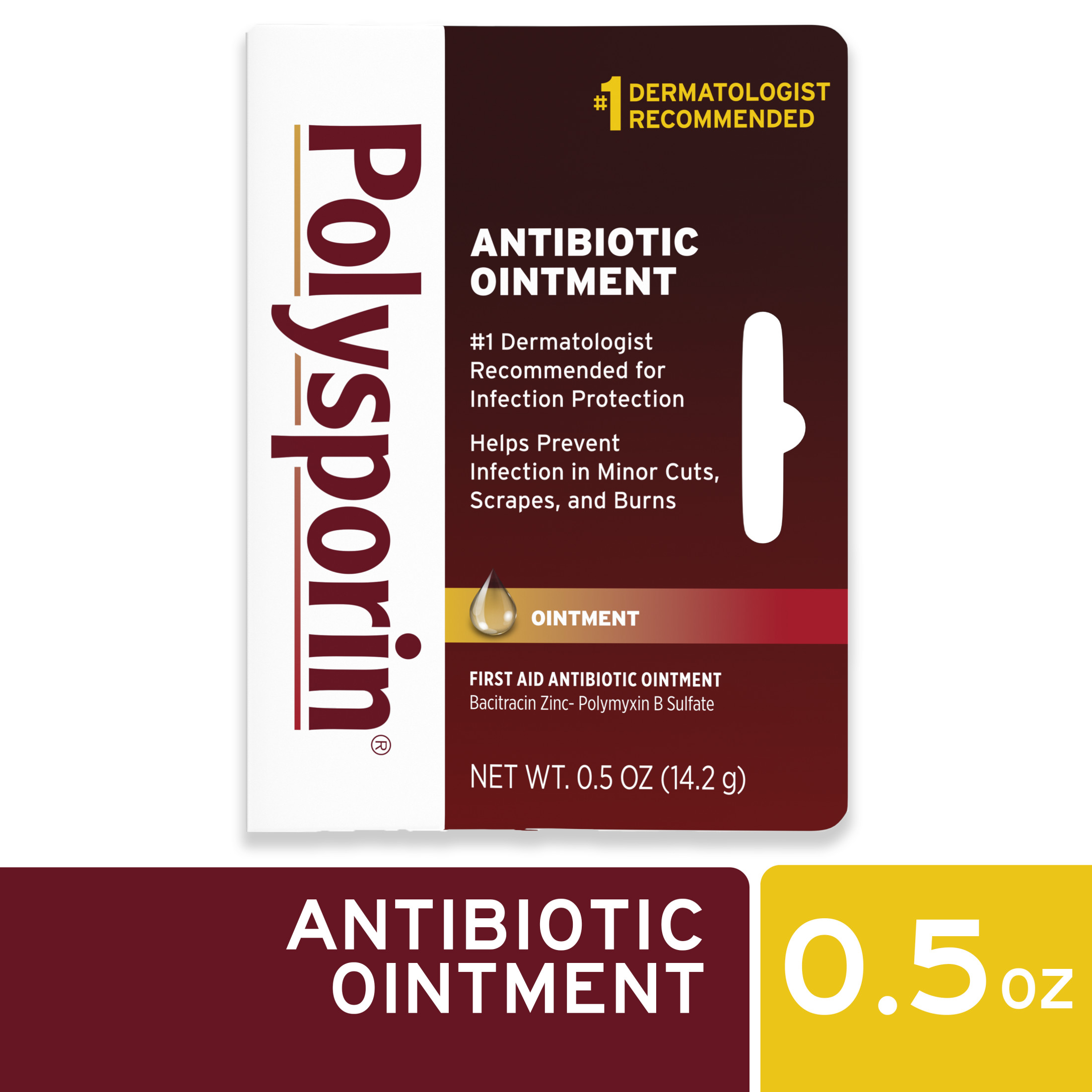 Polysporin First Aid Topical Antibiotic Ointment, Travel Size, 0.5 oz - image 1 of 8