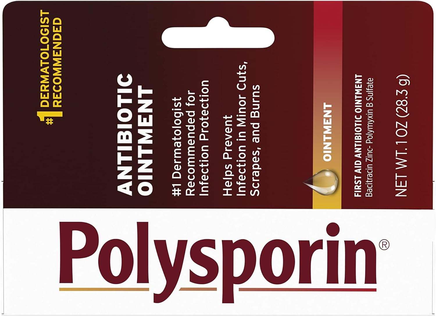 Polysporin First Aid Topical Antibiotic Skin Ointment with Bacitracin