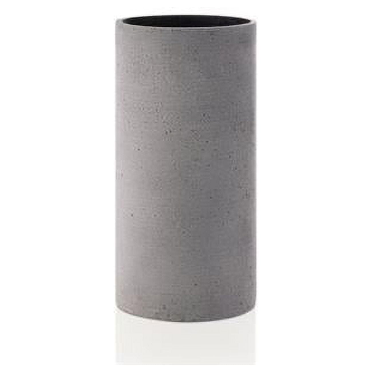 Modern Polystone Round Table Vase in Dark Gray - 9.45" H