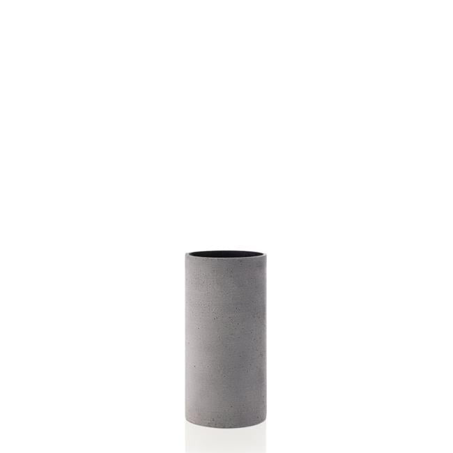 Modern Polystone Round Table Vase in Dark Gray - 9.45" H