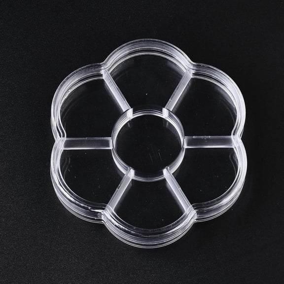 Polystyrene Bead Storage Containers with 7 Compartments Organizer Boxes and Hinged Lid for Jewelry Beads Container Fishing Hook Accessories Flower