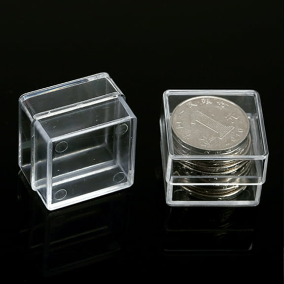Polystyrene(PS) Plastic Bead Containers Cube Clear 3x3x2.2cm