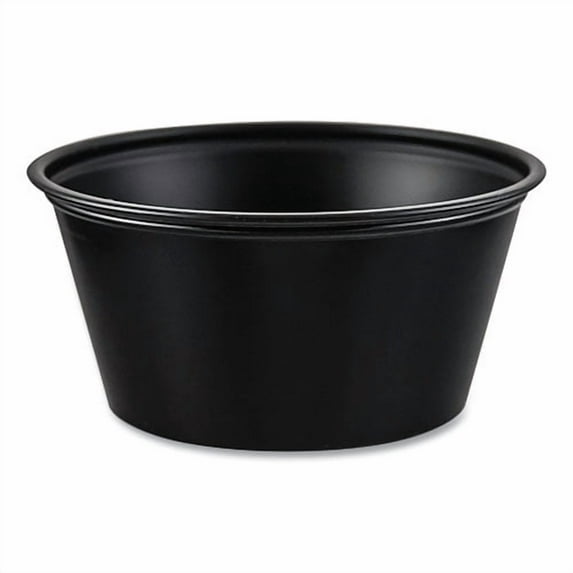 Polystyrene Portion Cups, 3.25 oz, Plastic, Black, 250/Bag, 10 Bags/Carton | Bundle of 2