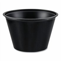 Polystyrene Portion Cups, 4 oz, Plastic, Black, 250/Bag, 10 Bags/Carton | Bundle of 2